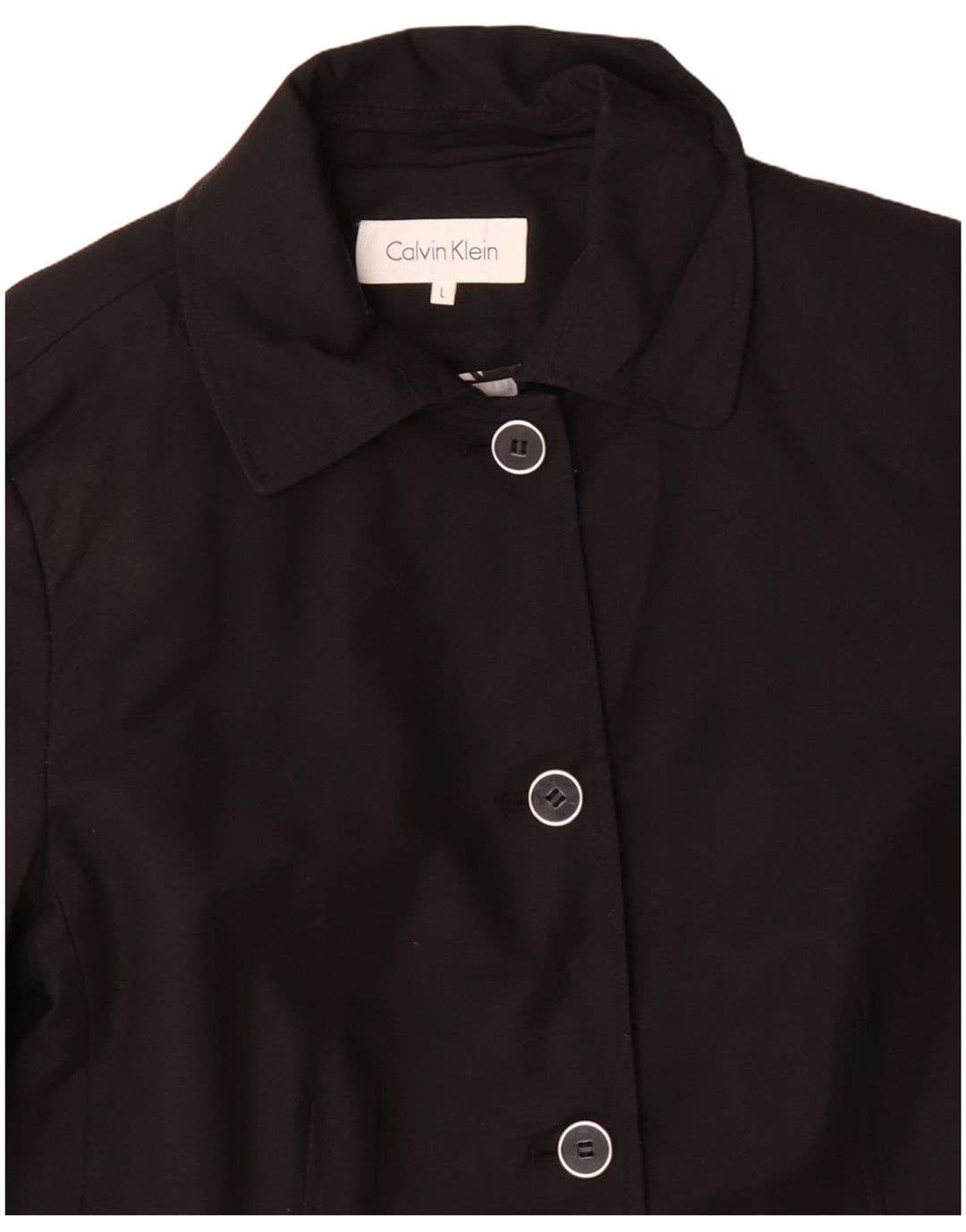 Jachetă Calvin Klein pentru femei, cu 4 nasturi, UK 16, mare, negru, bumbac