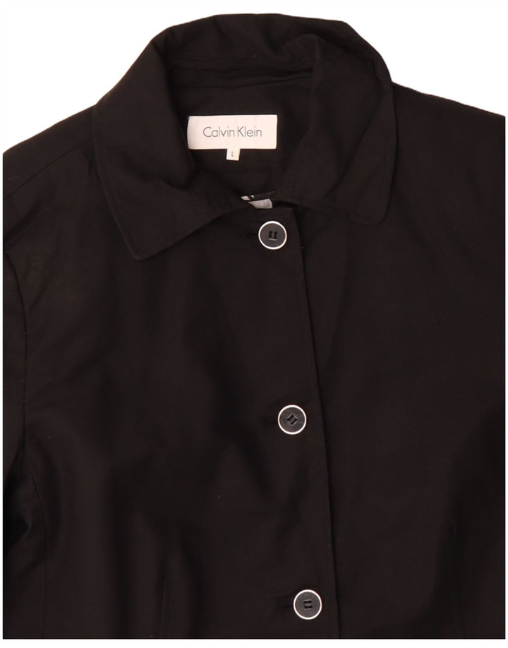 Jachetă Calvin Klein pentru femei, cu 4 nasturi, UK 16, mare, negru, bumbac