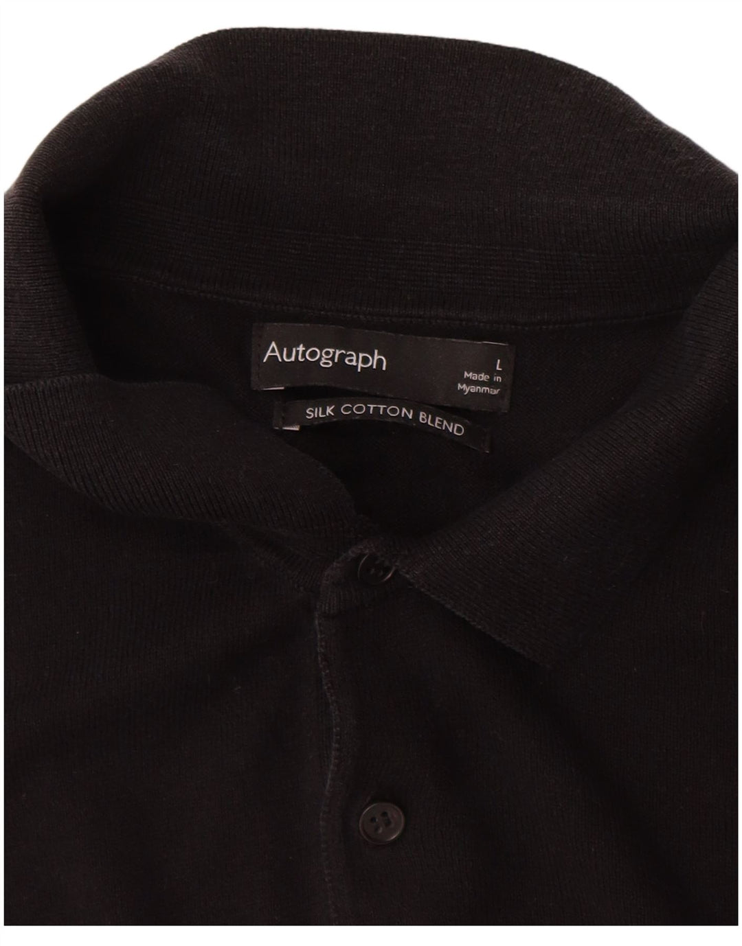 Pulover pentru bărbați Marks & Spencer, cu autograf, cu gât polo, mare, negru