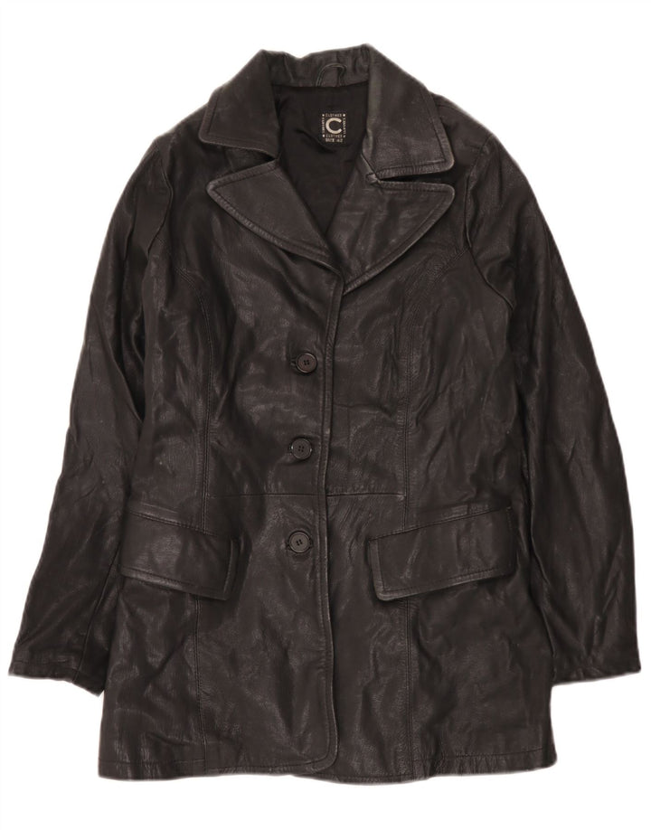 Palton din piele vintage pentru femei IT 42 Medium Black