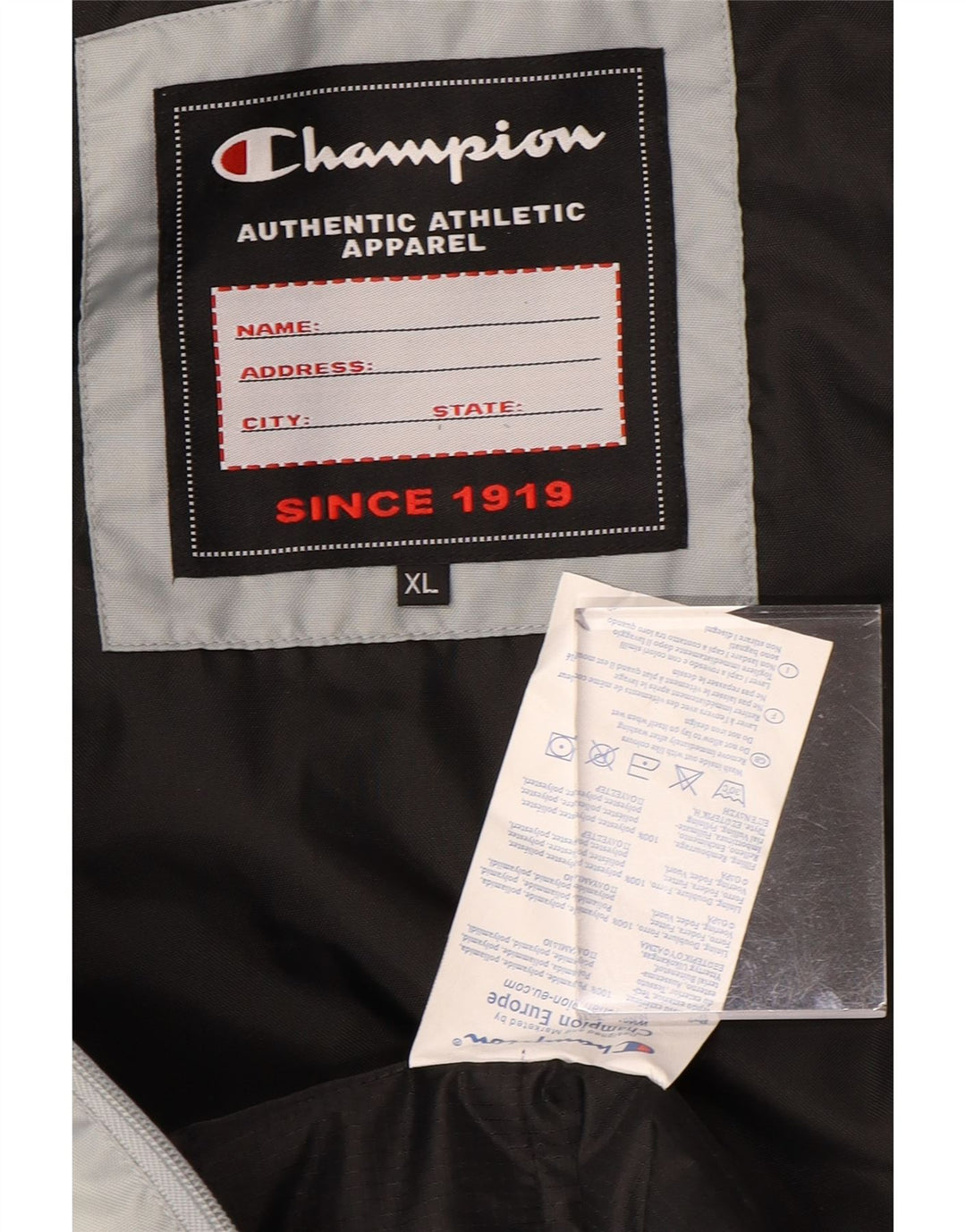 Jachetă căptușită cu glugă pentru bărbați CHAMPION UK 42 XL Albastru Poliamidă