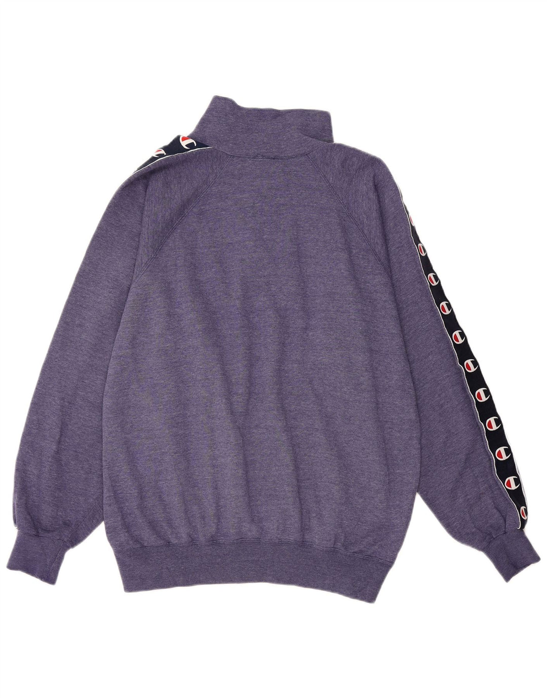 CHAMPION Mens Zip Neck Sweatshirt Jumper Medium Navy Blue