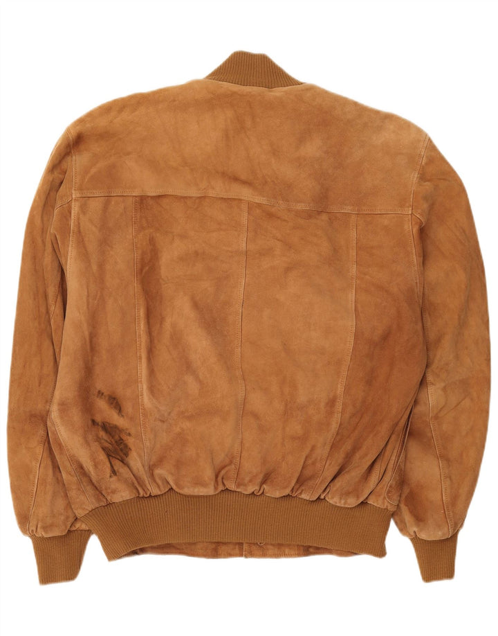 Jachetă Bomber Vintage pentru bărbați din piele intoarsa IT 54 2XL din piele maro