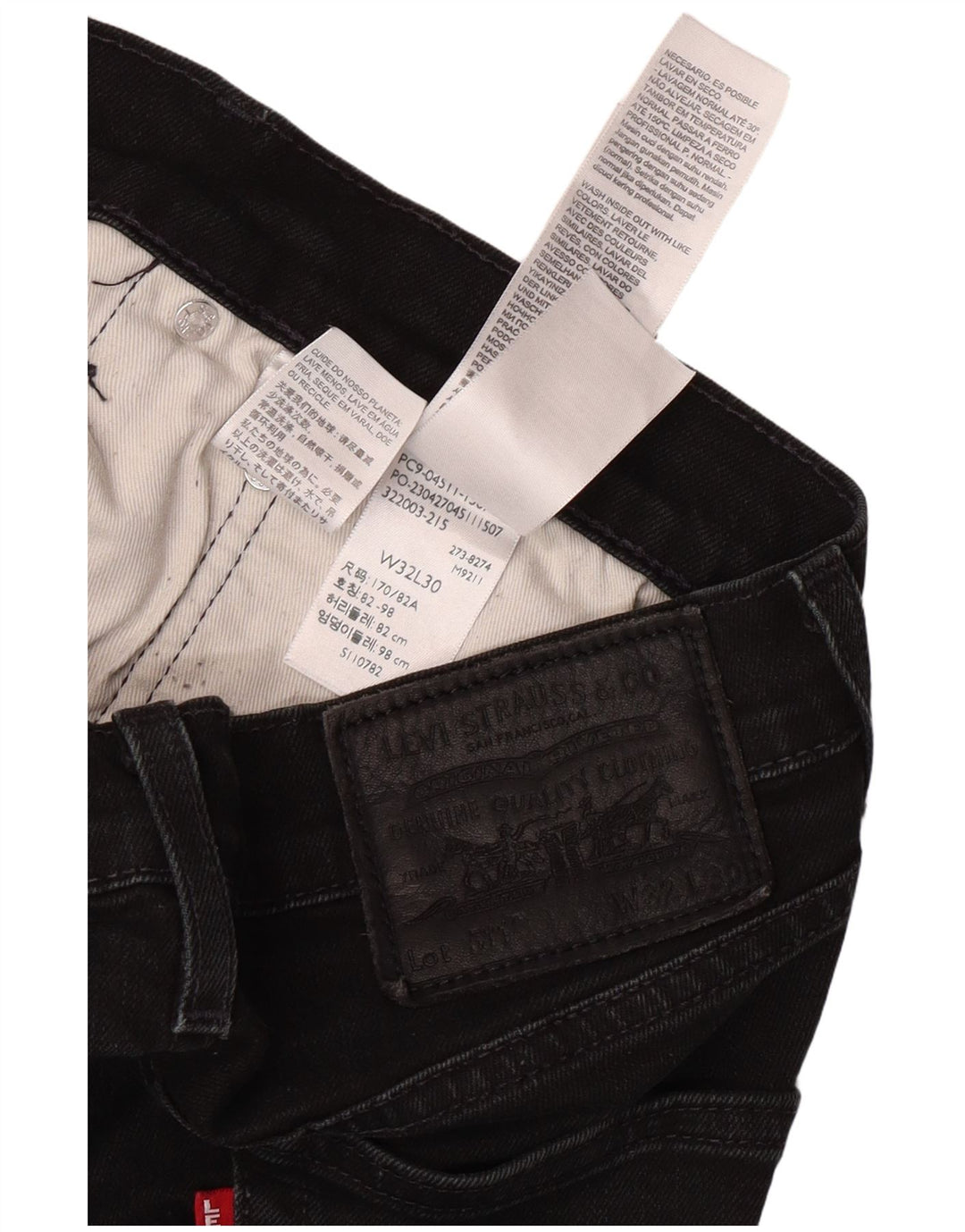 Blugi slim pentru bărbați LEVI'S W32 L30 bumbac negru