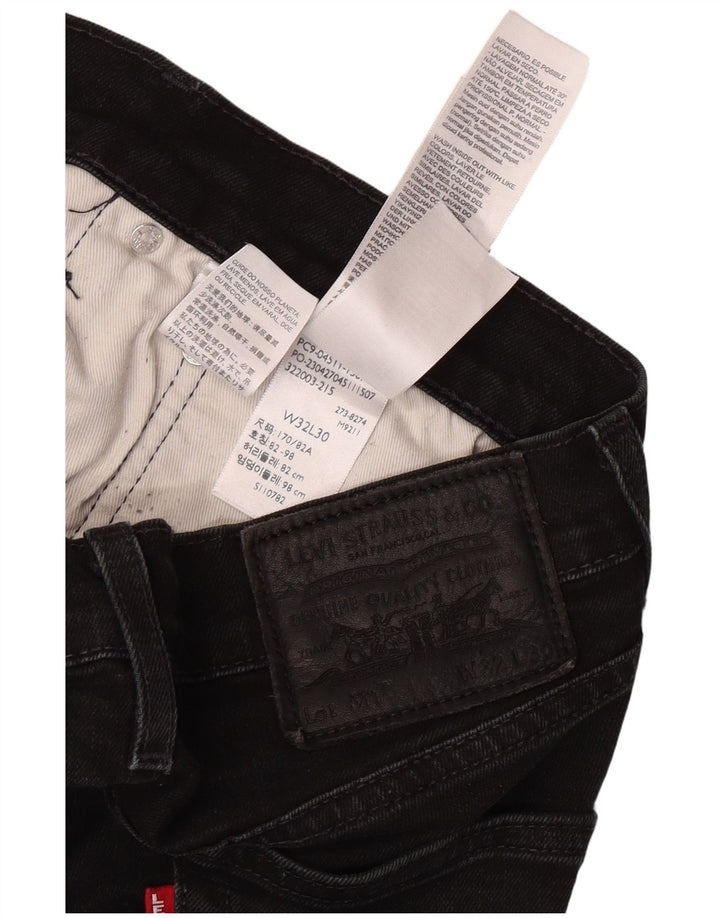 Blugi slim pentru bărbați LEVI'S W32 L30 bumbac negru
