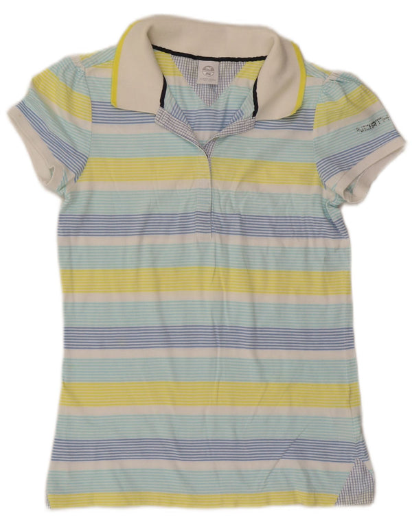 Tricou polo North Sails pentru femei UK 12, bumbac cu dungi medii multicolore