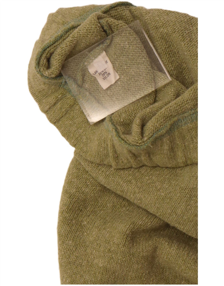 Fusta midi tricot vintage pentru femei Medium W28 Lână verde