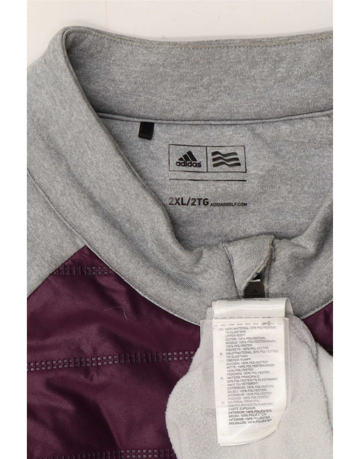Trening pentru bărbați Adidas, cu fermoar și gât, 2XL, poliester color bloc