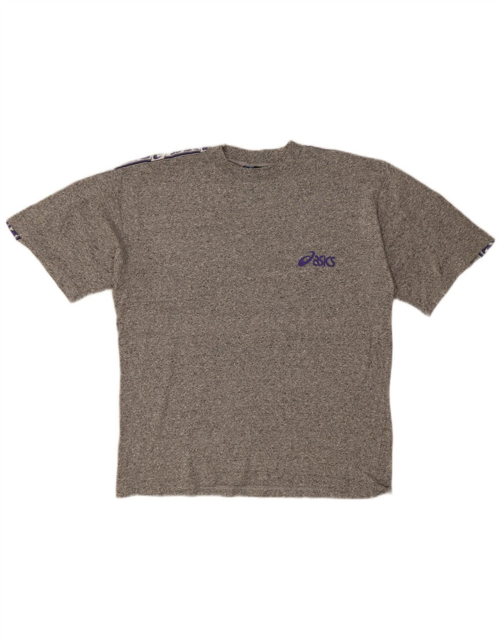 Tricou grafic Asics pentru bărbați Top mare, gri bumbac cu pete