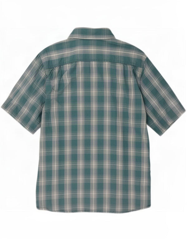 Cămașă cu mânecă scurtă pentru bărbați Wrangler 3XL, bumbac cu carouri albastre