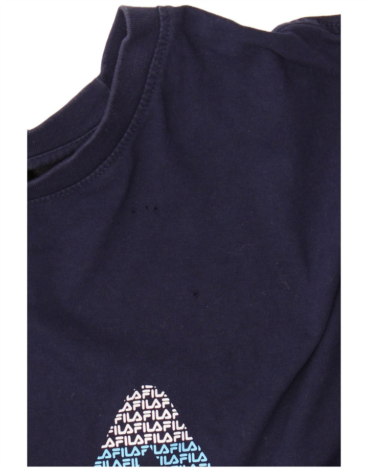 Tricou cu grafică Fila pentru bărbați Top mare din bumbac bleumarin