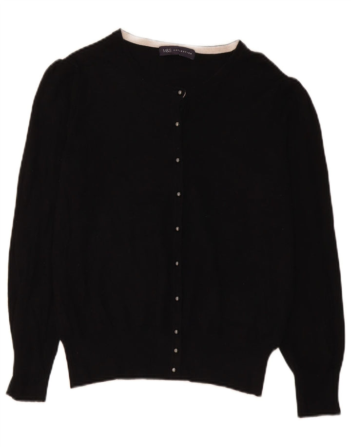 Pulover cardigan pentru femei Marks & Spencer UK 14 Medium Black Viscose