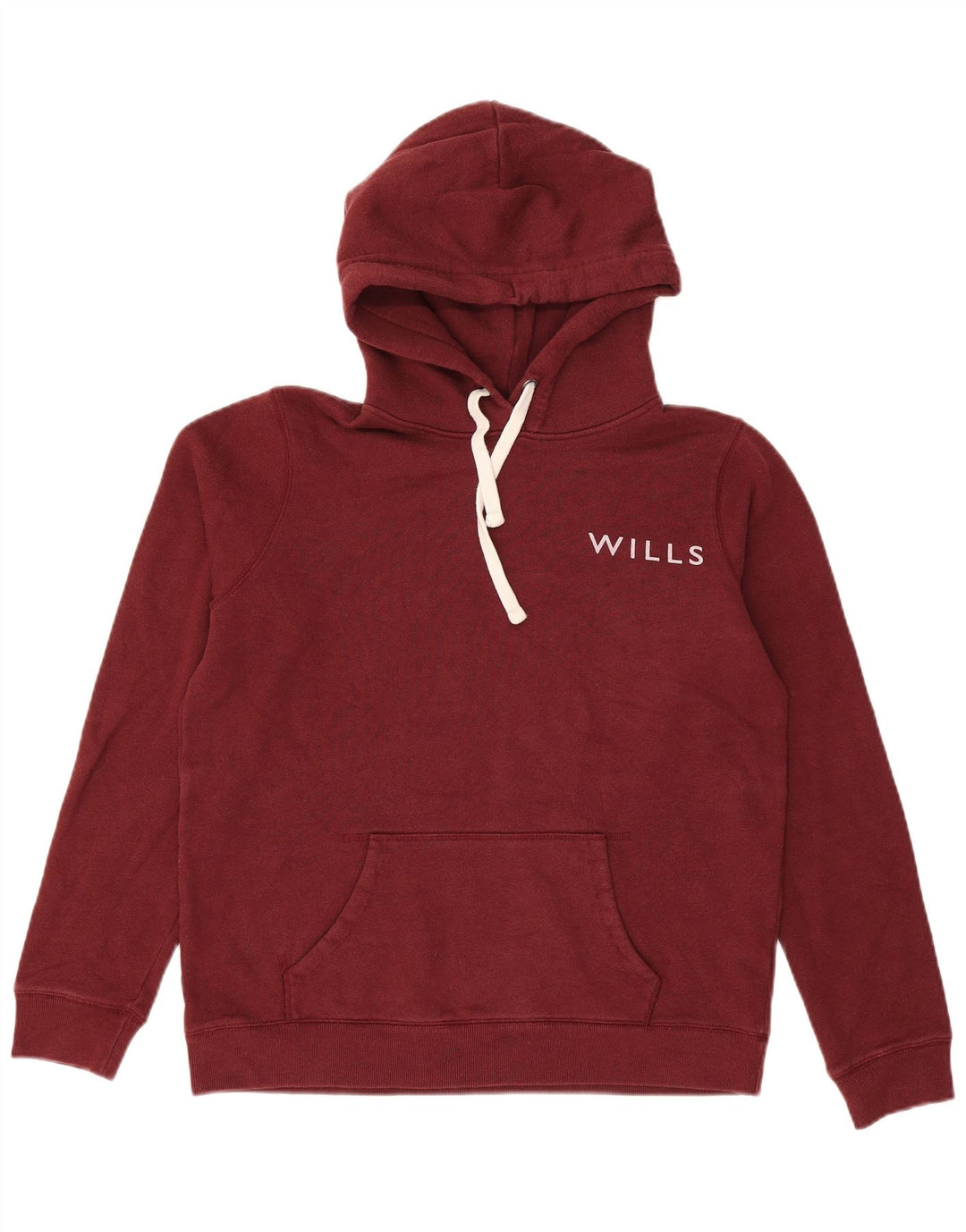 JACK WILLS Pulover cu glugă cu grafică pentru femei UK 12 Bumbac Burgundy mediu