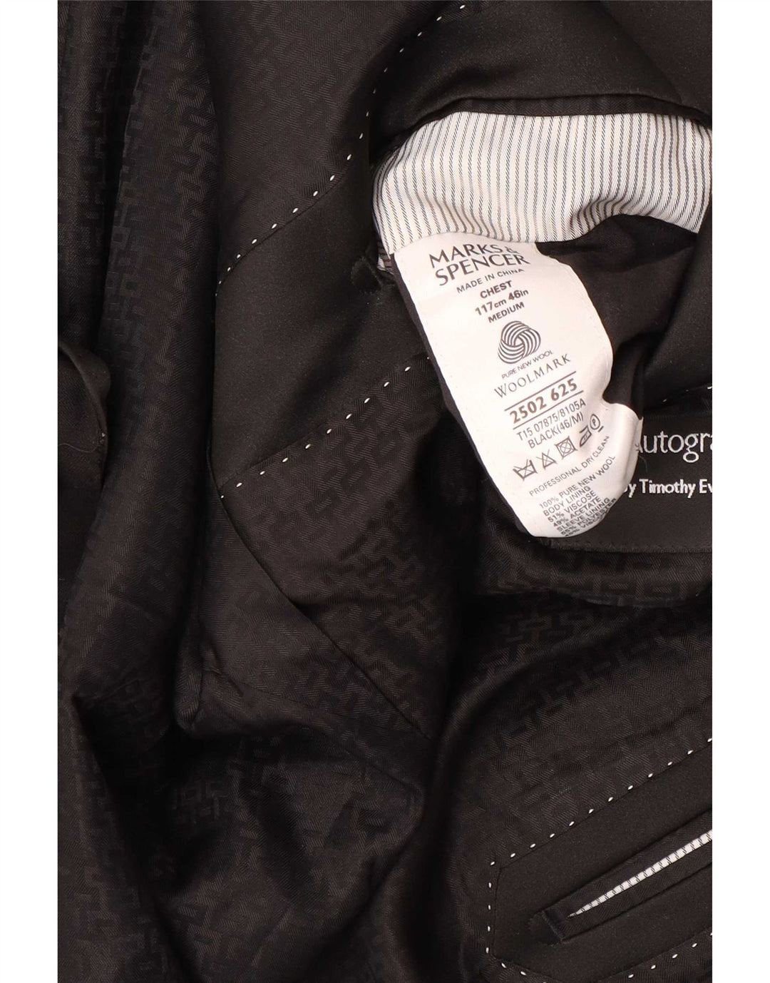 Jachetă pentru bărbați Marks & Spencer cu 1 nasture, UK 46 XL, lână neagră