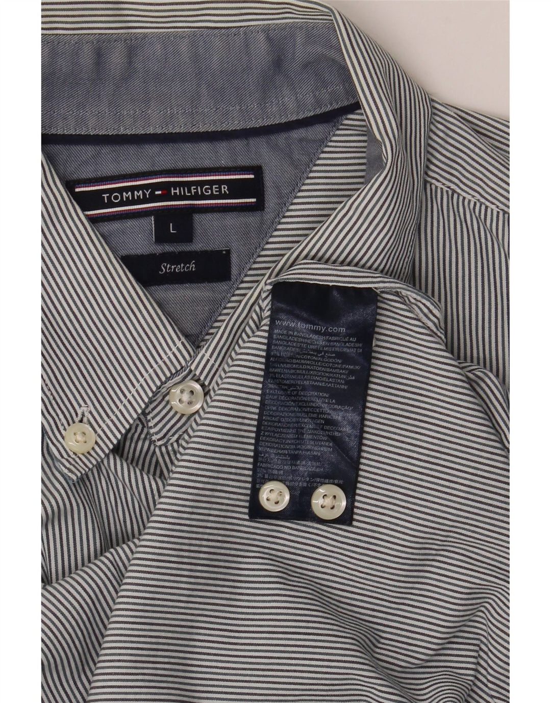 Cămașă pentru bărbați TOMMY HILFIGER, mare, albastru, bumbac cu dungi