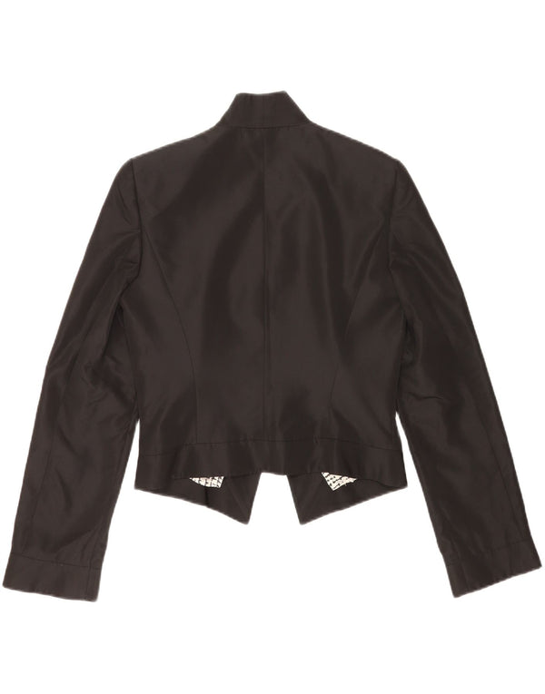 Jachetă Blazer deschisă pentru femei Gianfranco Ferre UK 10 Acetat negru mic