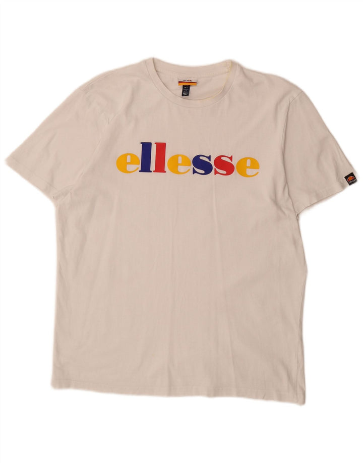 Tricou grafic ELLESSE pentru bărbați Top mare alb