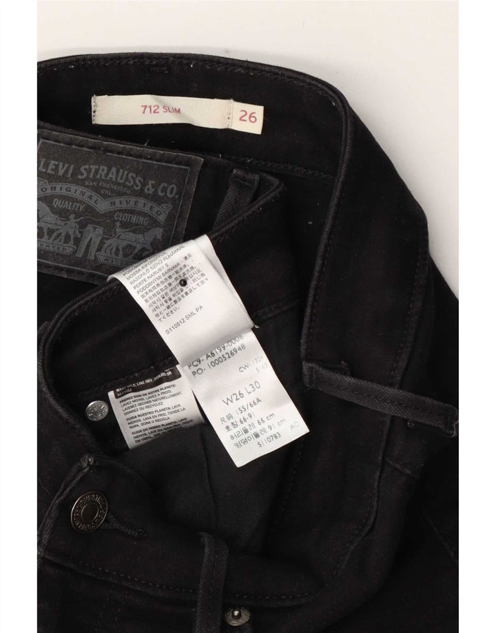 Blugi Levi's 712 Slim pentru femei W26 L30 bumbac negru