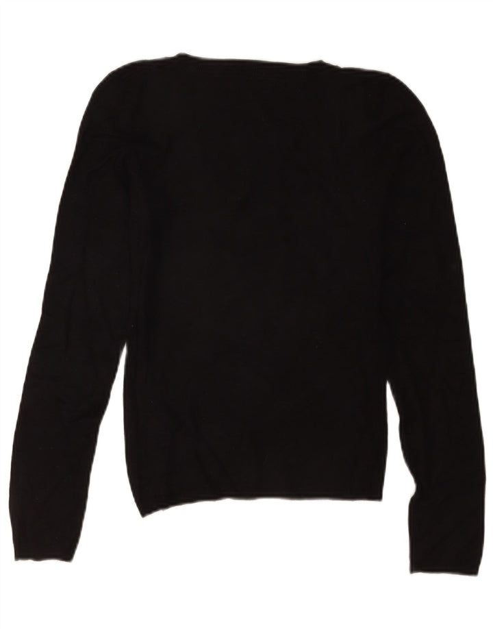 Pulover cu decolteu în V Zara pentru femei UK 8 Mic, negru, raion