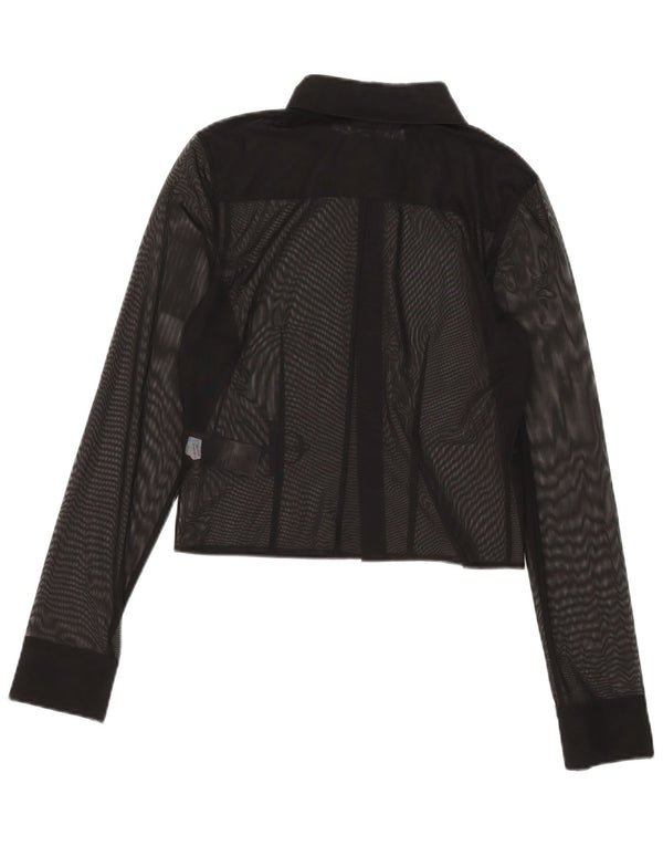 Bluză cămașă cu grafică pentru femei Calvin Klein Jeans UK 10 Mic Negru