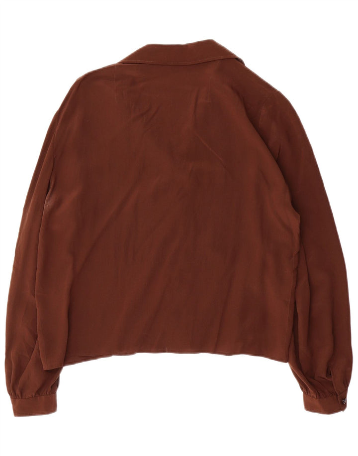 Bluză cămașă pentru femei VINTAGE UK 16 Maro mare