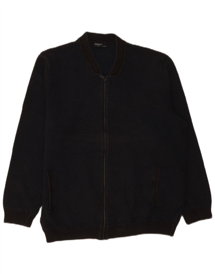 Pulover cardigan cu fermoar complet pentru bărbați Marks & Spencer, bumbac negru 2XL