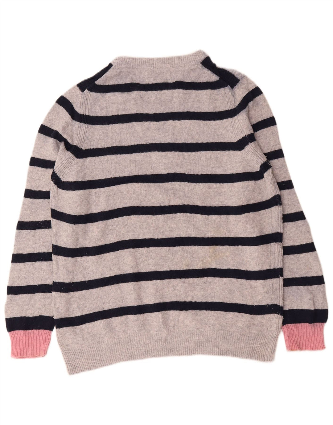 Pulover pentru femei Marks & Spencer cu decolteu triplu UK 16 mare, gri cu dungi