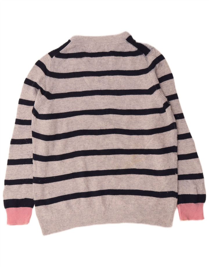 Pulover pentru femei Marks & Spencer cu decolteu triplu UK 16 mare, gri cu dungi
