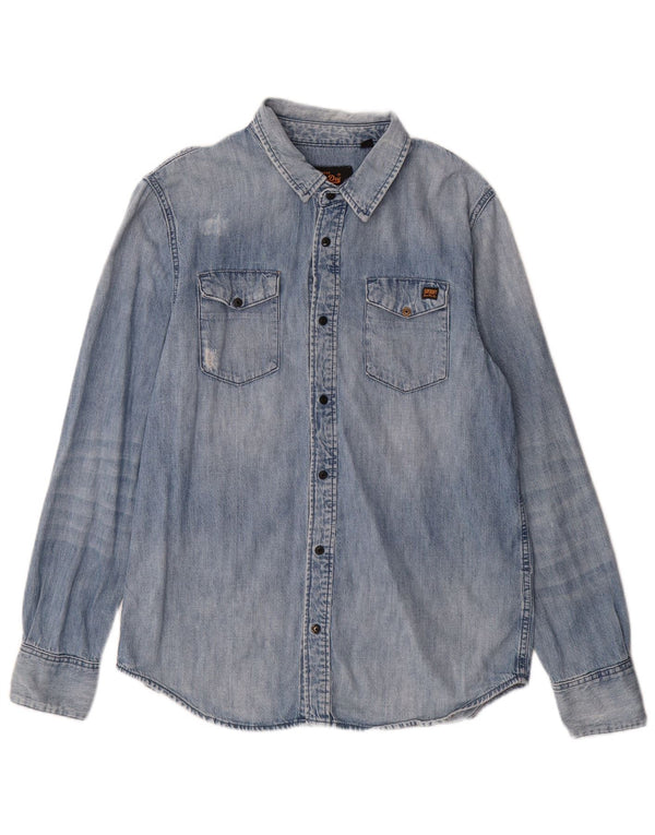 Cămașă de blugi pentru bărbați Superdry XL, bumbac albastru