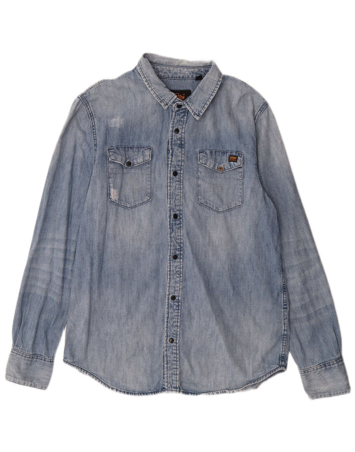 Cămașă de blugi pentru bărbați Superdry XL, bumbac albastru