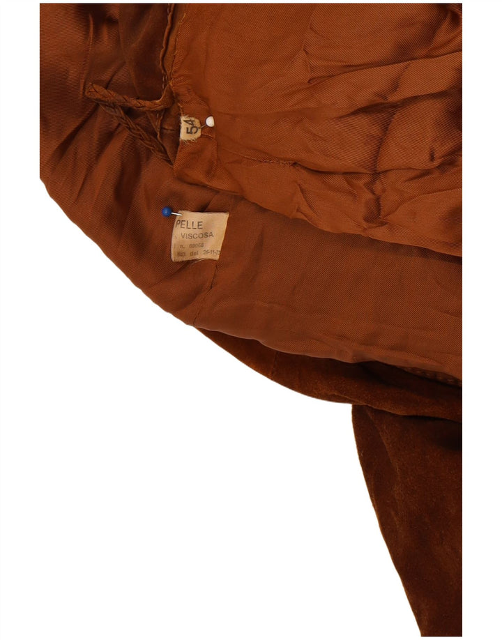 Jachetă vintage pentru bărbați din piele intoarsa IT 54 2XL din piele maro