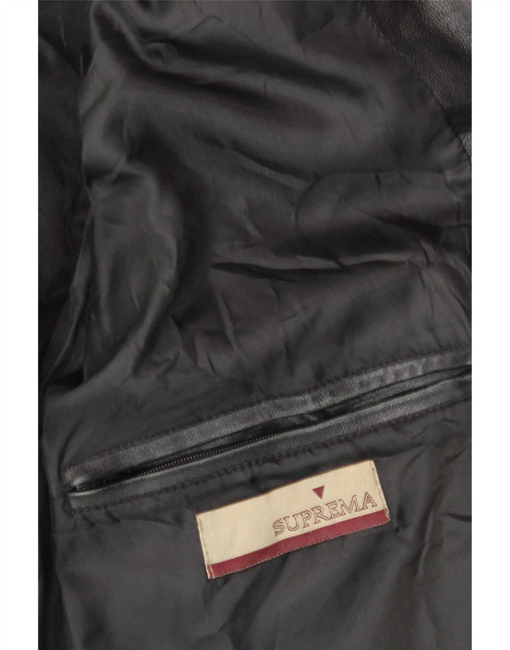 Jachetă de piele pentru bărbați Suprema UK 38 Medium Black