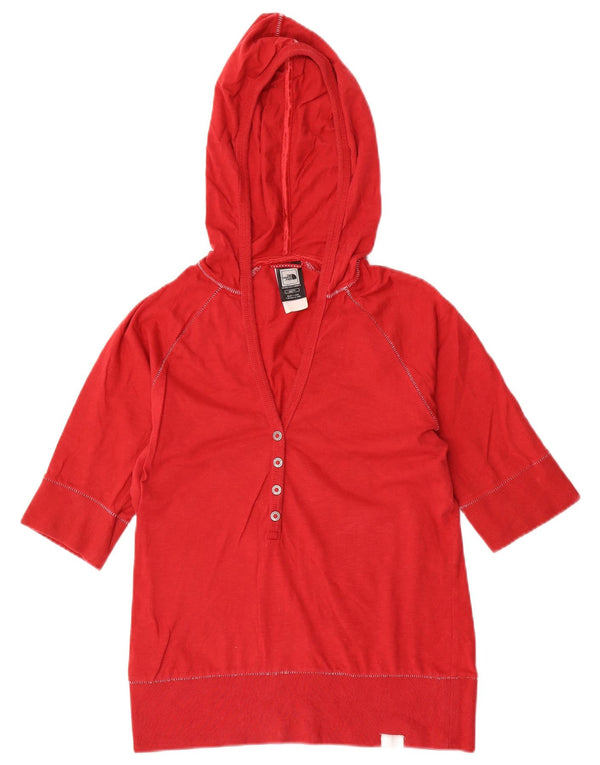 Tricou cu glugă The North Face pentru femei Top UK 6 XS Bumbac roșu