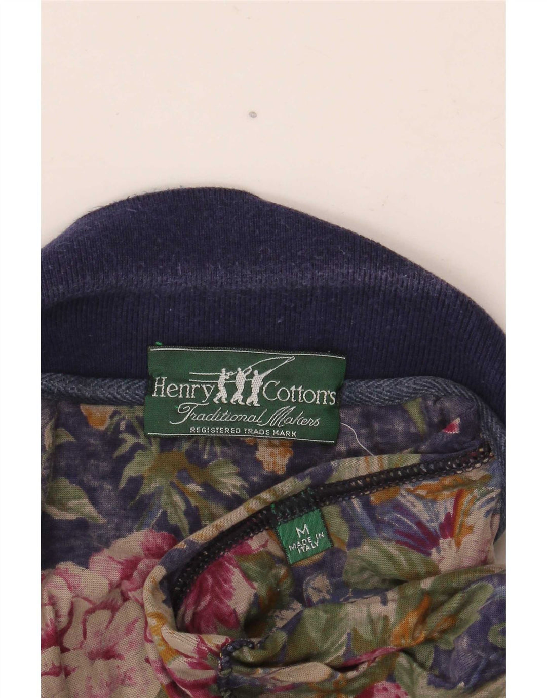 Tricou polo Henry Cottons pentru bărbați, albastru marin mediu, floral