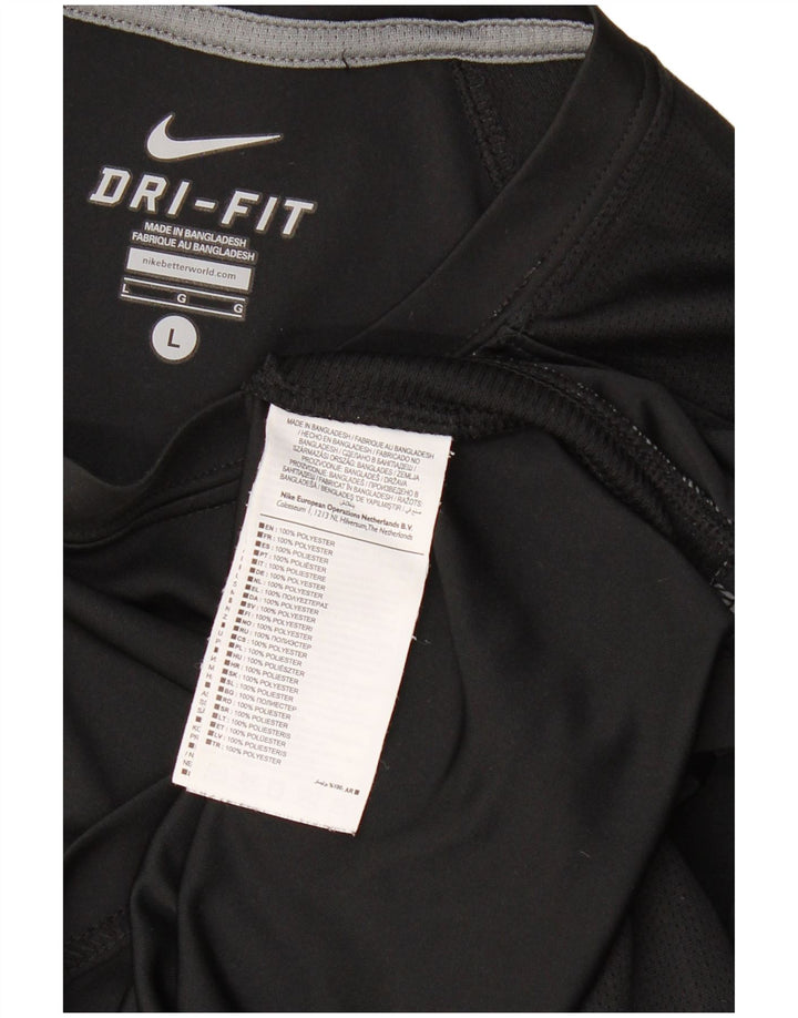 Tricou NIKE Dri Fit pentru bărbați Top mare din poliester negru