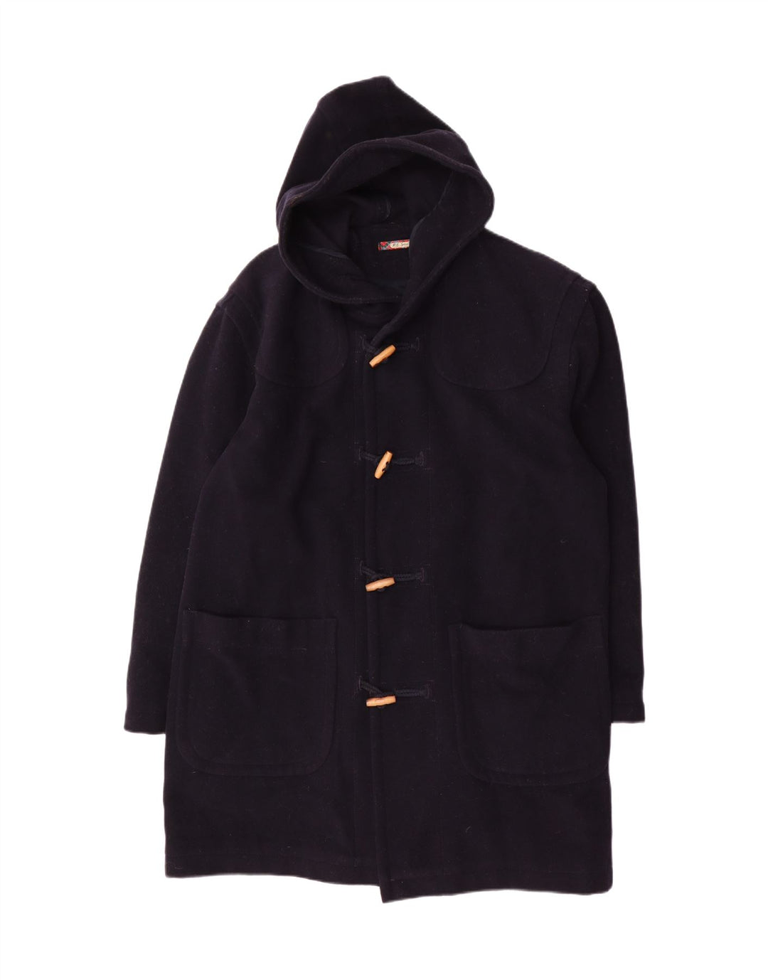 Palton Sisley pentru bărbați Relaxed Elegance, cu glugă, UK 36, lână, bleumarin, mic