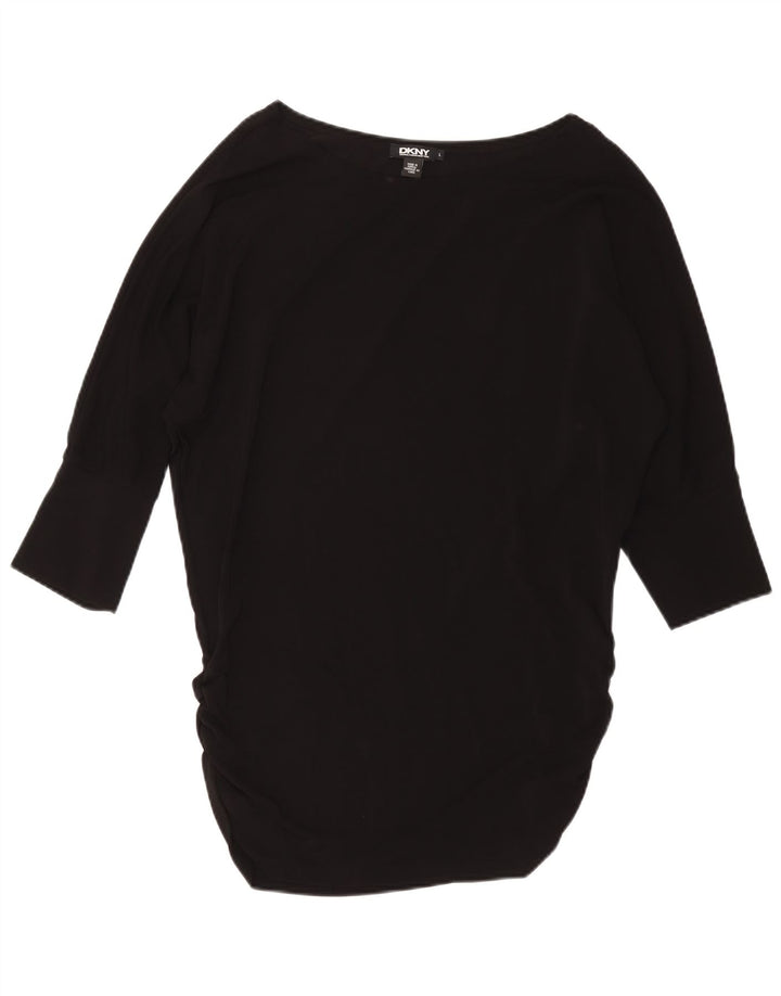 DKNY Rochie tunică liliac pentru femei UK 16, mare, neagră, viscoză