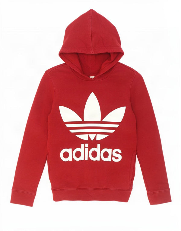 Pulover Adidas pentru bărbați cu glugă grafic UK 10 Bumbac roșu mic