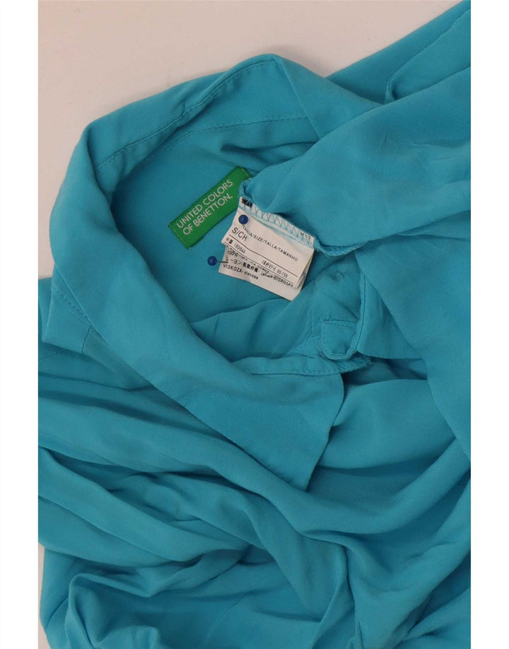 Cămașă Benetton pentru femei UK 10 Small Blue Viscose