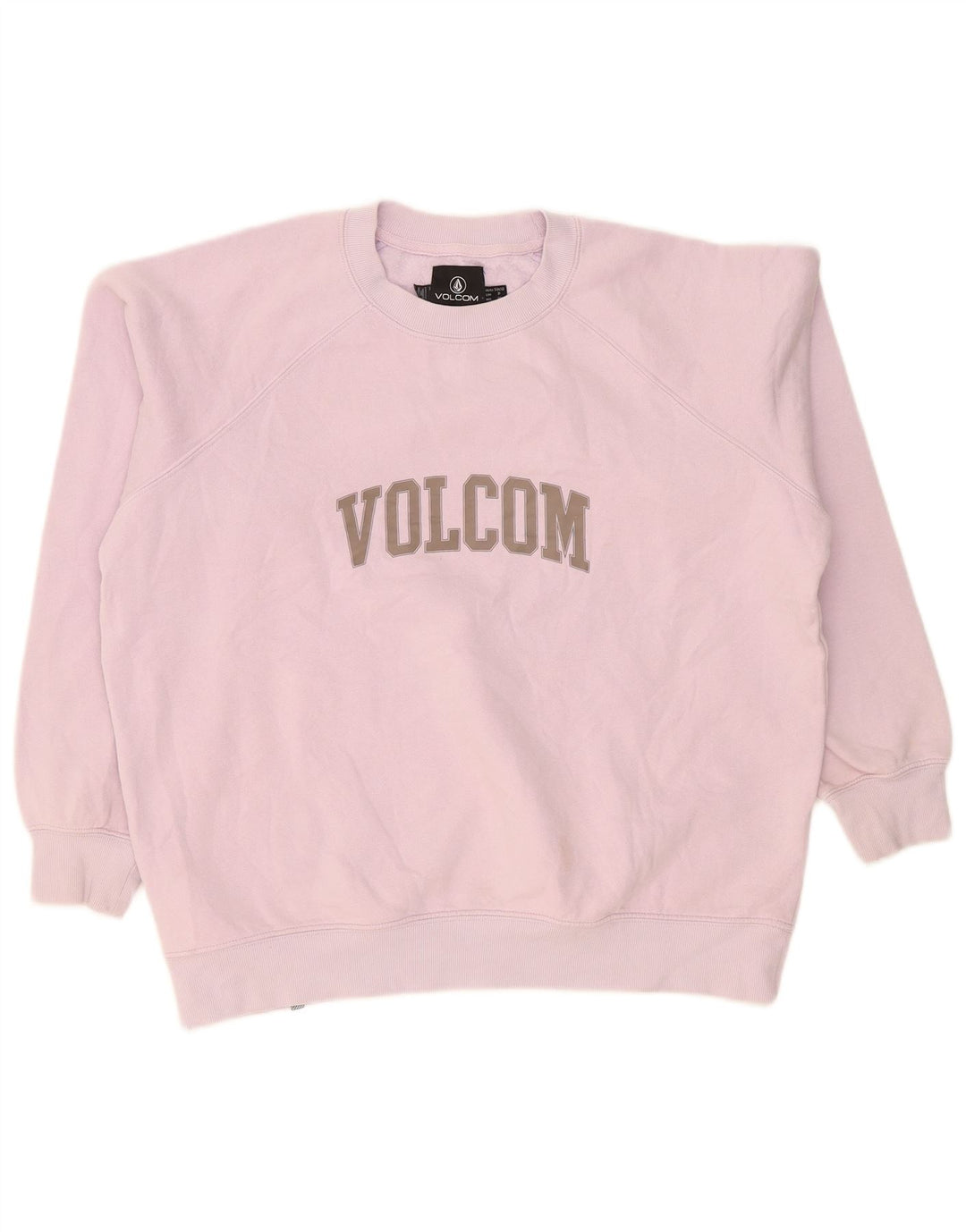 Pulover supradimensionat cu grafic pentru femei Volcom, bumbac mic, roz, US 4/6