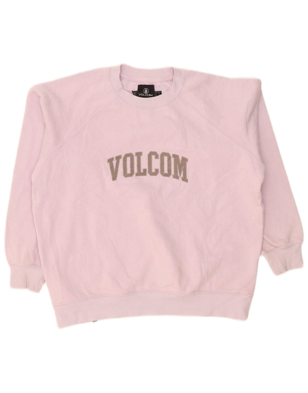 Pulover supradimensionat cu grafic pentru femei Volcom, bumbac mic, roz, US 4/6