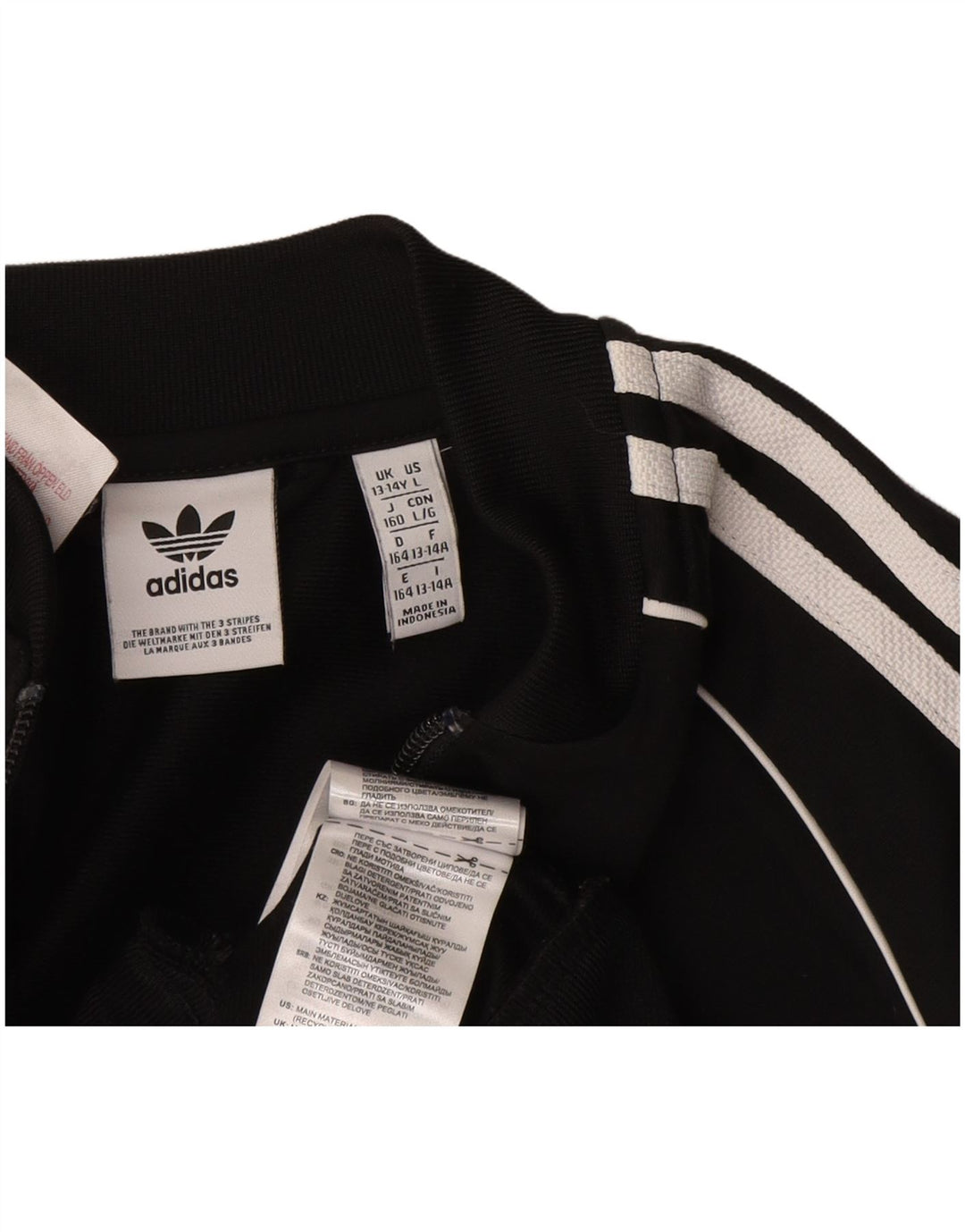 Jachetă de trening pentru băieți ADIDAS 13-14 ani, poliester negru