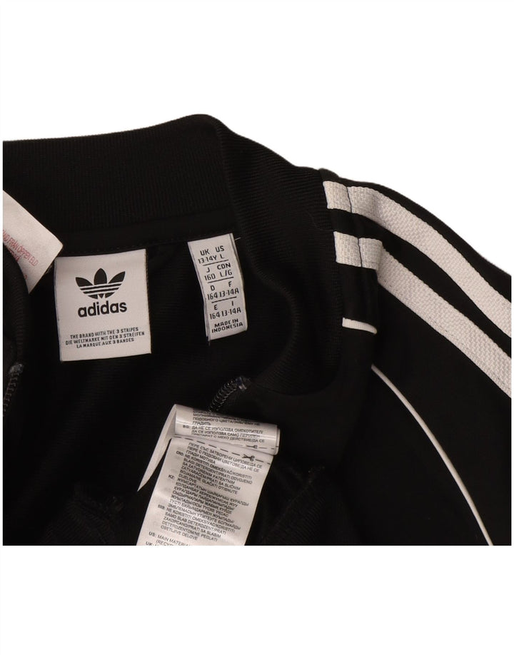 Jachetă de trening pentru băieți ADIDAS 13-14 ani, poliester negru