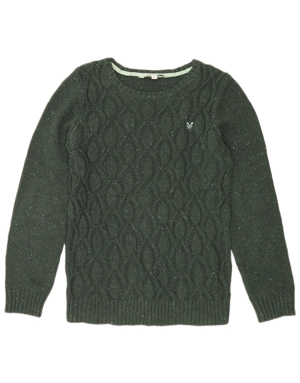 Crew Clothing Pulover pentru femei cu gât de barcă UK 14 Medium Green Flecked