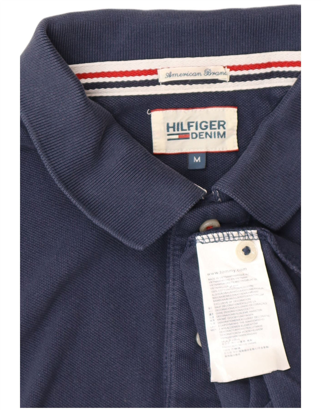 Tricou polo înalt pentru bărbați Tommy Hilfiger, bumbac bleumarin mediu