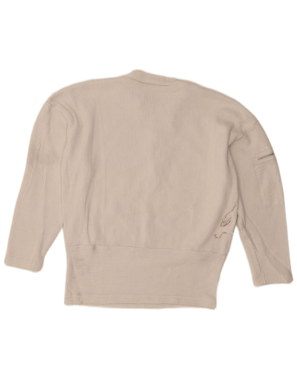 Pulover pentru femei Together Graphic cu fermoar și gât UK 10/12 Medium White