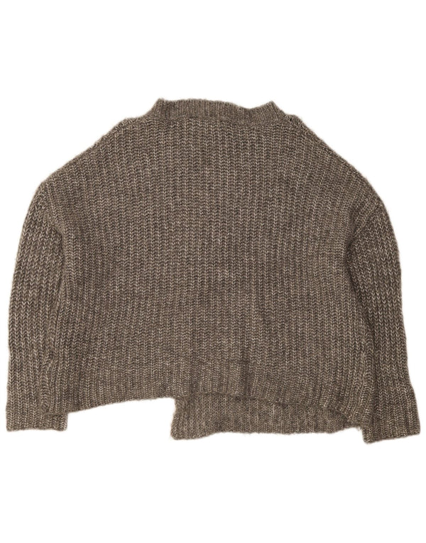 Zara Pulover pentru femei asimetric cu gât de barcă supradimensionat UK 10 Small Grey