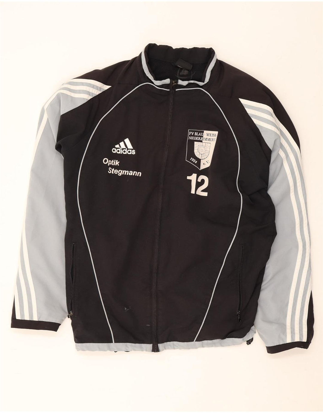 Jachetă de top pentru trening grafic Adidas pentru bărbați UK 38/40 Medium Black Colorblock