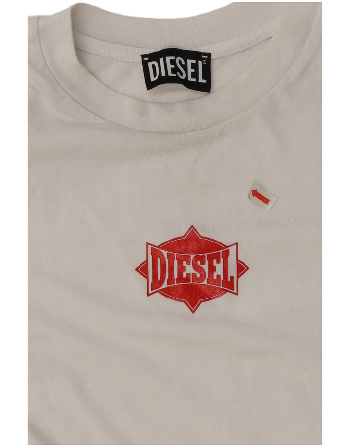 Tricou grafic pentru băieți Diesel Top 13-14 ani mare alb