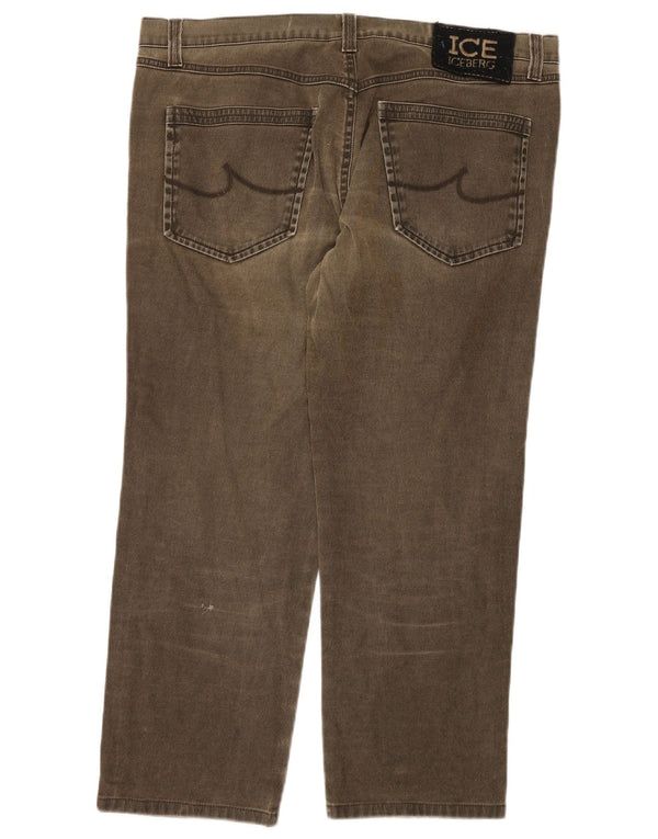 ICEBERG Blugi drepti pentru bărbați W38 L27 bumbac kaki